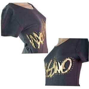 T-shirt Colombian Blouse for Women Adjustable Short Sleeve Casual Siz M Charcoal